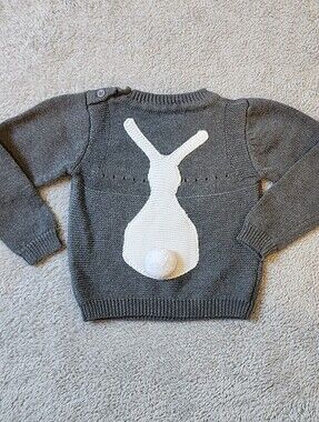 6-12mo Grey Bunny Sweater